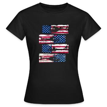 American Helicopter Pilot US Pride - Women's T-Shirt - black - Front - AI Model Female 172 dark (172cm)