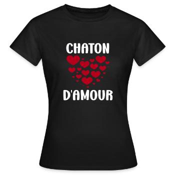Chaton - T-shirt Femme - noir - Devant - AI Model Female 172 dark (172cm)