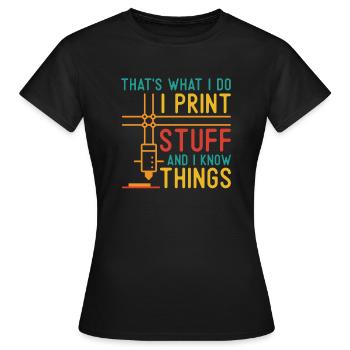 3D Drucker 3D Druck - Frauen T-Shirt - Schwarz - Vorne - AI Model Female 172 dark (172cm)