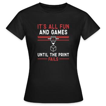 3D Printer 3D Printing - Women's T-Shirt - black - Front - AI Model Female 172 dark (172cm)
