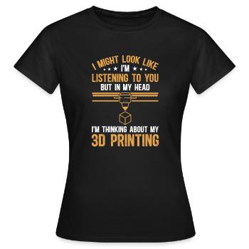 3D Printer 3D Printing - Women's T-Shirt - black - Front - AI Model Female 172 dark (172cm)