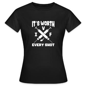 Chaque injection de FIV en vaut la peine - T-shirt Femme - noir - Devant - AI Model Female 172 dark (172cm)