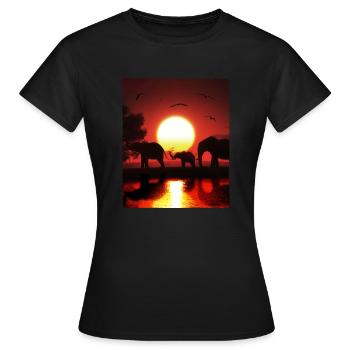 Elephant Wildlife - Frauen T-Shirt - Schwarz - Vorne - AI Model Female 172 dark (172cm)