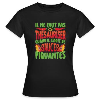 Spicy Food Pepper Lover Outfit for Spicy - Women's T-Shirt - black - Front - AI Model Female 172 dark (172cm)