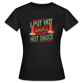 Spicy Food Pepper Lover Outfit for Spicy - Women's T-Shirt - black - Front - AI Model Female 172 dark (172cm)