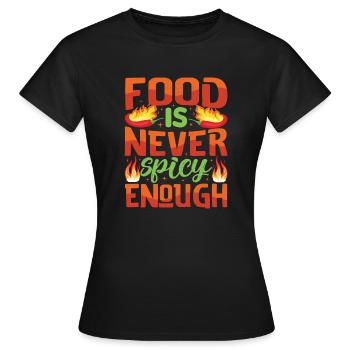 Looks hot – girl with hot chili and - Women's T-Shirt - black - Front - AI Model Female 172 dark (172cm)