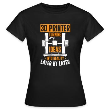 3D Drucker 3D Druck - Frauen T-Shirt - Schwarz - Vorne - AI Model Female 172 dark (172cm)
