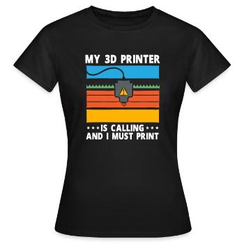 3D Drucker 3D Druck - Frauen T-Shirt - Schwarz - Vorne - AI Model Female 172 dark (172cm)