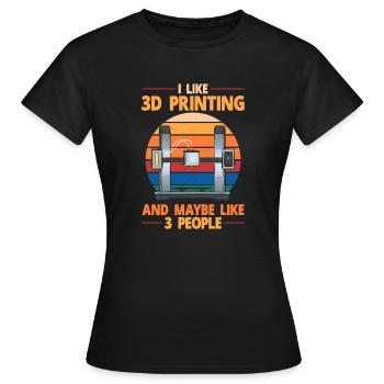 3D Printer 3D Printing - Women's T-Shirt - black - Front - AI Model Female 172 dark (172cm)