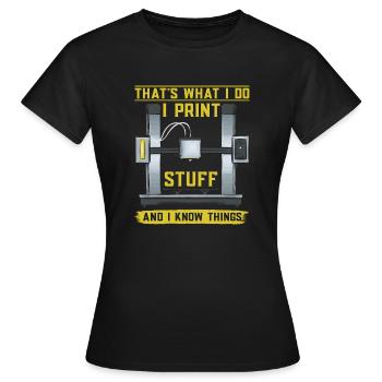 3D Printer 3D Printing - Women's T-Shirt - black - Front - AI Model Female 172 dark (172cm)