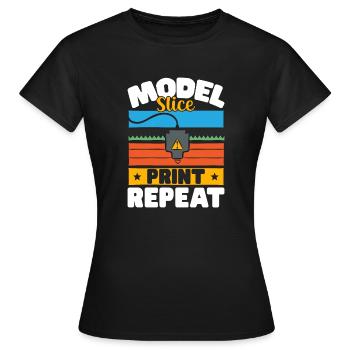 3D Printer 3D Printing - Women's T-Shirt - black - Front - AI Model Female 172 dark (172cm)