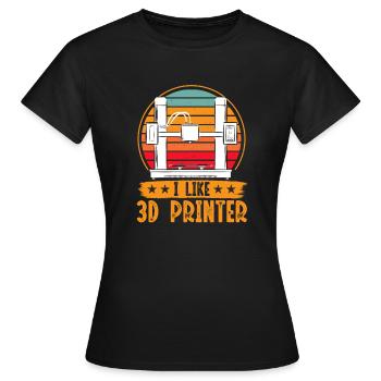 3D Drucker 3D Druck - Frauen T-Shirt - Schwarz - Vorne - AI Model Female 172 dark (172cm)