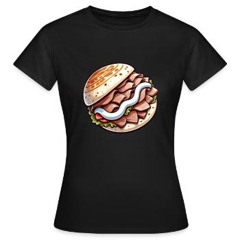 Döner in Comicstyle - Frauen T-Shirt - Schwarz - Vorne - AI Model Female 172 dark (172cm)