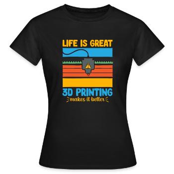 3D Drucker 3D Druck - Frauen T-Shirt - Schwarz - Vorne - AI Model Female 172 dark (172cm)