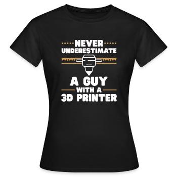3D Drucker 3D Druck - Frauen T-Shirt - Schwarz - Vorne - AI Model Female 172 dark (172cm)