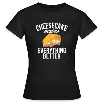 Cadeau de gâteau au fromage - T-shirt Femme - noir - Devant - AI Model Female 172 dark (172cm)