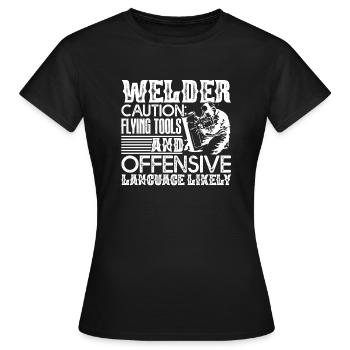 Welder Welder Caution - Women's T-Shirt - black - Front - AI Model Female 172 dark (172cm)