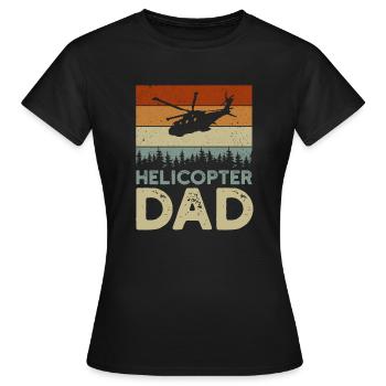 Helikopter Papa Sonnenuntergang Vater Liebe - Frauen T-Shirt - Schwarz - Vorne - AI Model Female 172 dark (172cm)