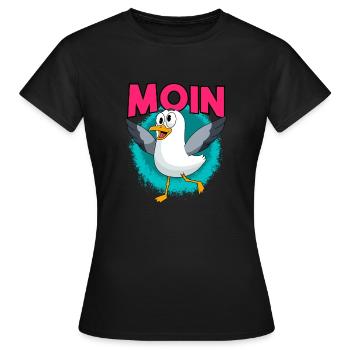 Moin Seagull Allemagne du Nord Allemands du Nord - T-shirt Femme - noir - Devant - AI Model Female 172 dark (172cm)