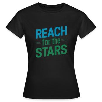 GREIFEN SIE NACH DEN STERNEN - Frauen T-Shirt - Schwarz - Vorne - AI Model Female 172 dark (172cm)