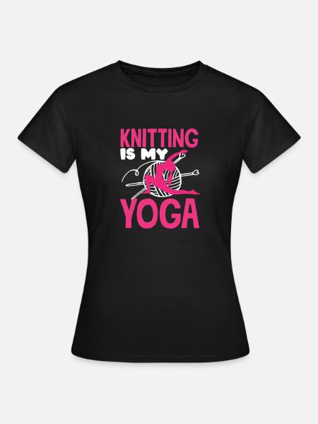 Lustiges Stricken Stricknadel Geschenk - Frauen T-Shirt - Schwarz