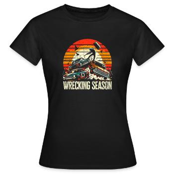 Wrecking Season - Chemise de fan Demolition Derby - T-shirt Femme - noir - Devant - AI Model Female 172 dark (172cm)