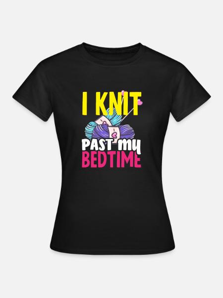Lustiges Stricken Stricknadel Geschenk - Frauen T-Shirt - Schwarz