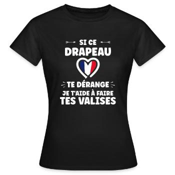 Patriote Flagge Frankreich - Frauen T-Shirt - Schwarz - Vorne - AI Model Female 172 dark (172cm)
