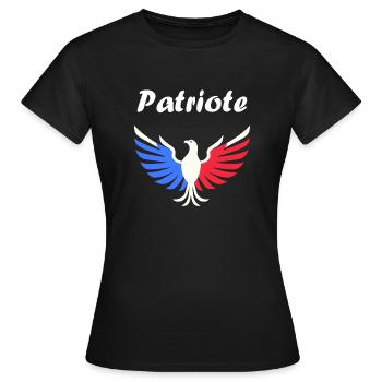 Patriotisches Frankreich-Emblem - Frauen T-Shirt - Schwarz - Vorne - AI Model Female 172 dark (172cm)