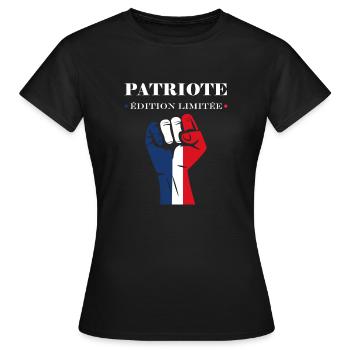 Patriotisches Frankreich-Emblem - Frauen T-Shirt - Schwarz - Vorne - AI Model Female 172 dark (172cm)