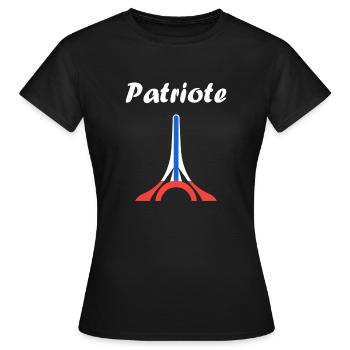 Patriotisches Frankreich-Emblem - Frauen T-Shirt - Schwarz - Vorne - AI Model Female 172 dark (172cm)
