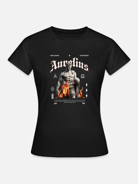 Marek Aureliusz Stoicki streetwear - Koszulka damska - czarny