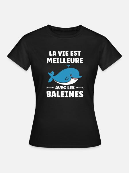 humour baleine - T-shirt Femme - noir