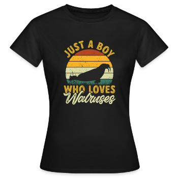 Walross - Frauen T-Shirt - Schwarz - Vorne - AI Model Female 172 dark (172cm)