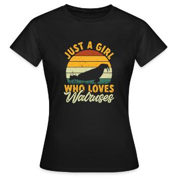 Walross - Frauen T-Shirt - Schwarz - Vorne - AI Model Female 172 dark (172cm)