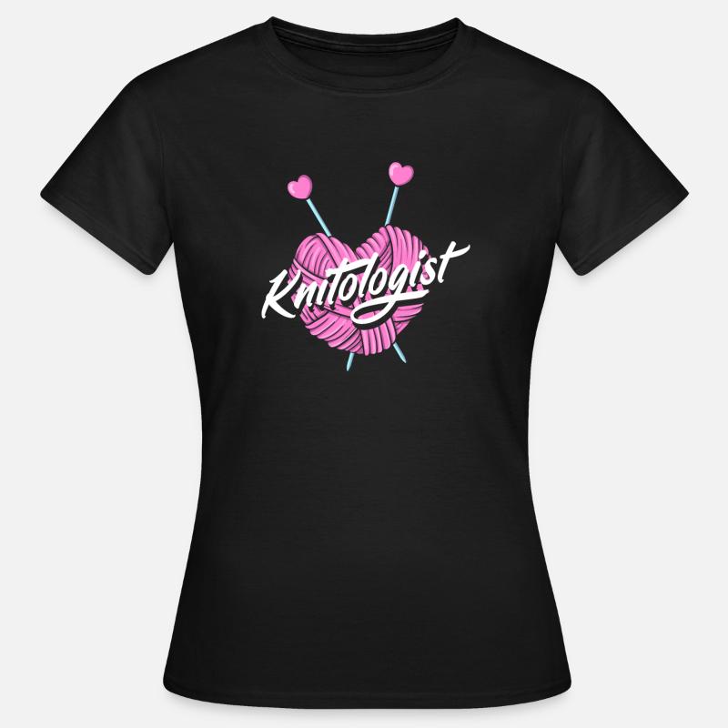 Funny Knitting Knitting Needle Gift - Women's T-Shirt - black