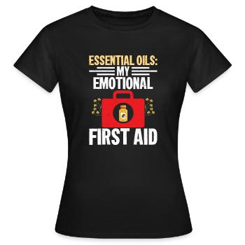 Huiles essentielles : Mes premiers soins émotionnels Healing Nat - T-shirt Femme - noir - Devant - AI Model Female 172 dark (172cm)