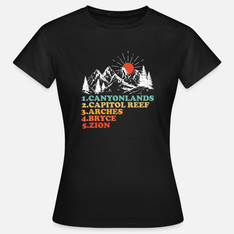 Explore Utah National Parks Mountains - Women's T-Shirt - black