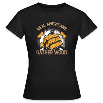 Wood Lover Wood Cutter Lumberjack Apparel - Frauen T-Shirt - Schwarz - Vorne - AI Model Female 172 dark (172cm)