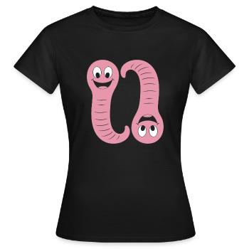 ver de terre - T-shirt Femme - noir - Devant - AI Model Female 172 dark (172cm)