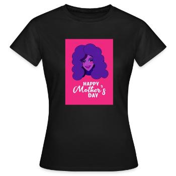 Pop Muttertag: Rosa & Lila Tribut - Frauen T-Shirt - Schwarz - Vorne - AI Model Female 172 dark (172cm)
