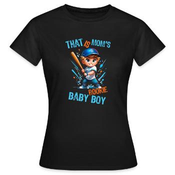 Mamas Kleiner Baseball-Star - Frauen T-Shirt - Schwarz - Vorne - AI Model Female 172 dark (172cm)