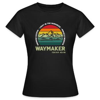Vintage Waymaker Promise Keeper Miracle Worker - T-shirt Femme - noir - Devant - AI Model Female 172 dark (172cm)