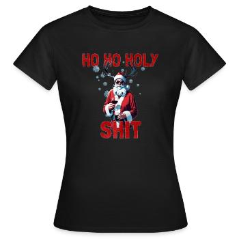 Fröhlicher Festtags Scherzkeks Santa - Frauen T-Shirt - Schwarz - Vorne - AI Model Female 172 dark (172cm)