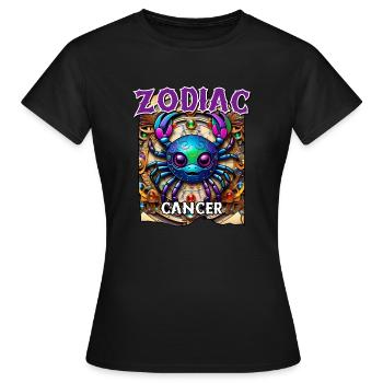 Zodiac Cancer - Cancer Zodiac Sign - Women's T-Shirt - black - Front - AI Model Female 172 dark (172cm)