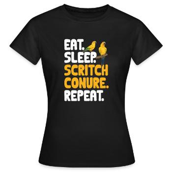 Parakeet Parrot Parakeet Bird - Women's T-Shirt - black - Front - AI Model Female 172 dark (172cm)