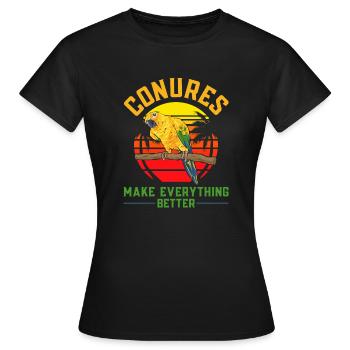 Parakeet Parrot Parakeet Bird - Women's T-Shirt - black - Front - AI Model Female 172 dark (172cm)
