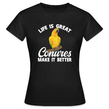 Parakeet Parrot Parakeet Bird - Women's T-Shirt - black - Front - AI Model Female 172 dark (172cm)