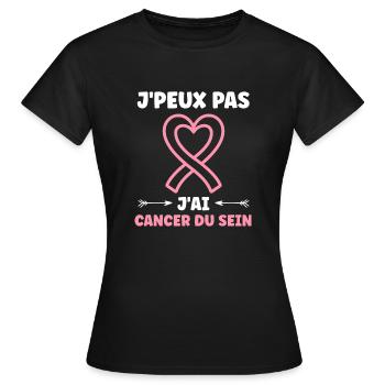 Sensibilisation cancer du sein - T-shirt Femme - noir - Devant - AI Model Female 172 dark (172cm)