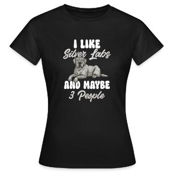Silver Labrador Retriever Silver Lab - Women's T-Shirt - black - Front - AI Model Female 172 dark (172cm)